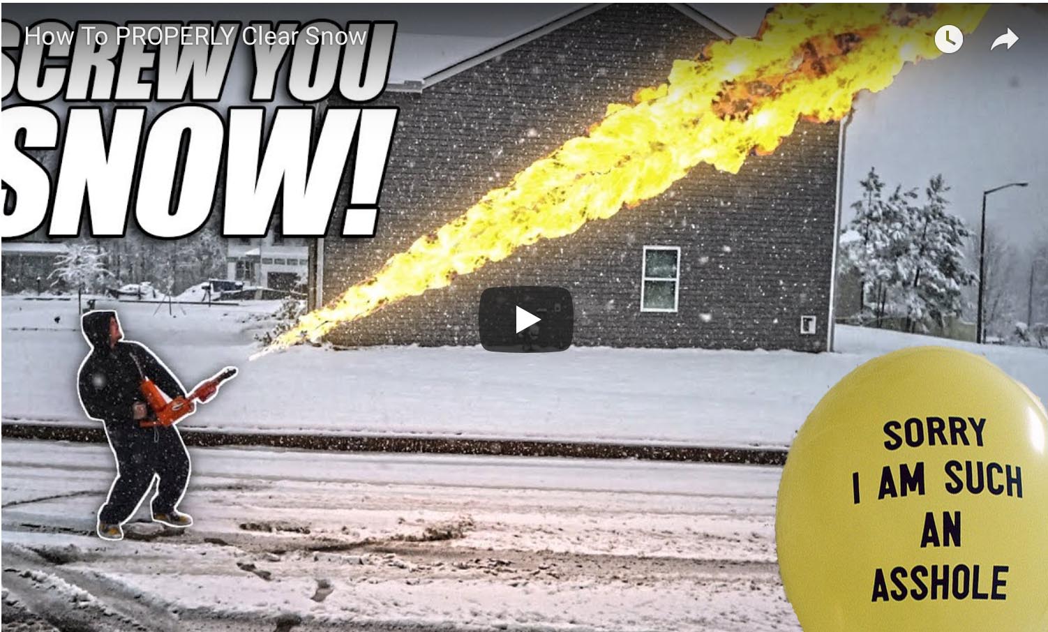 un lance-flammes pour déblayer la neige