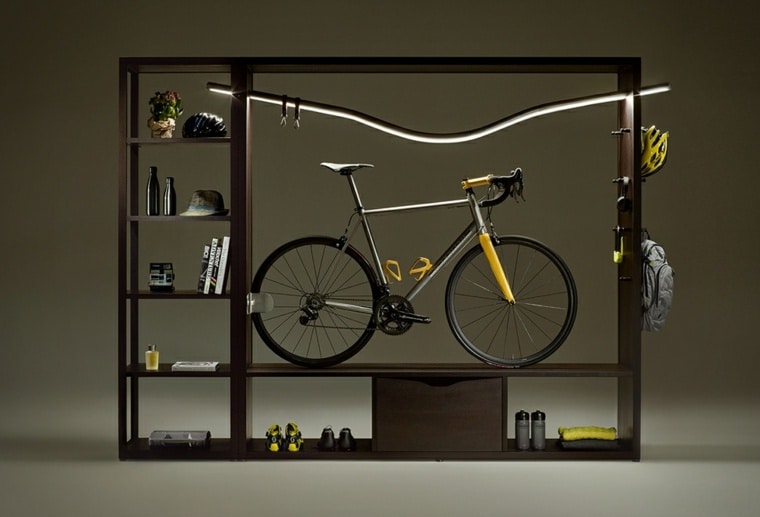 rangement vélo dans meuble design